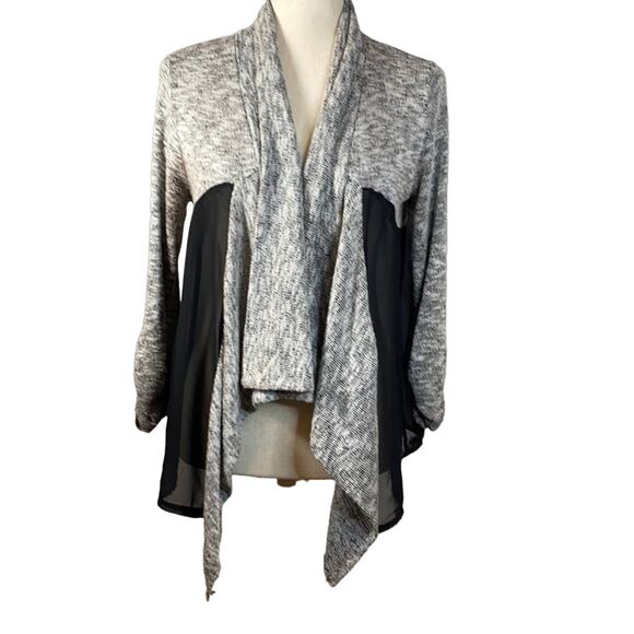 Moa Moa Waterfall Sweater Front Sheer Panels and Back Cardigan M - Picture 1 of 4